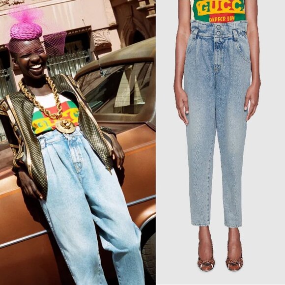 Gucci x Dapper Dan High Waist Jeans 28 - Picture 1 of 11